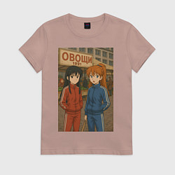 Женская футболка Аниме рынок в стиле 90х