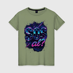 Женская футболка SOS meme