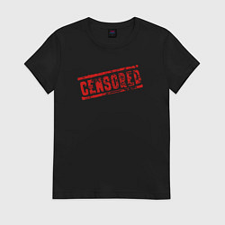 Футболка хлопковая женская Censored, цвет: черный