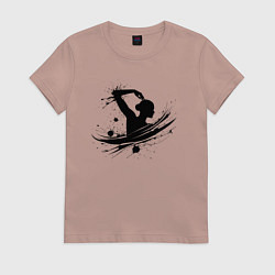 Женская футболка Плывущая девушка