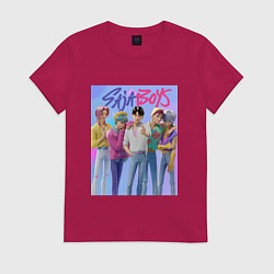 Футболка хлопковая женская Saja Boys, Кейпоп-охотницы на демонов, цвет: маджента