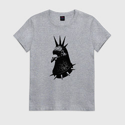 Футболка хлопковая женская Панк голубь, цвет: меланж