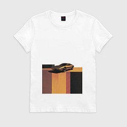 Женская футболка Ретрофутуризм спорткар поп-арт 1970-е