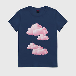 Женская футболка Розовые нежные облака