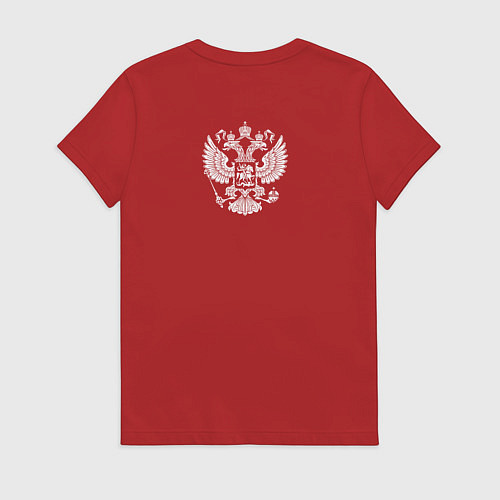 Женская футболка Позывной монархист белый арт с черно-желтым / Красный – фото 2