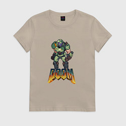 Женская футболка Doom солдат марса