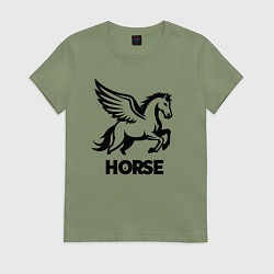 Женская футболка Крылатый конь