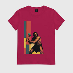 Женская футболка Поп-арт неандерталец