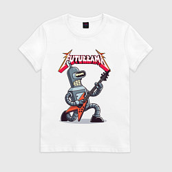 Женская футболка Bender bending robot from rock group Futurama