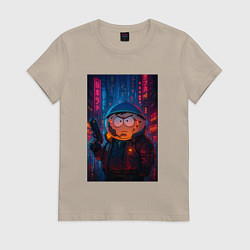Женская футболка Эрик Картман стиль киберпанк