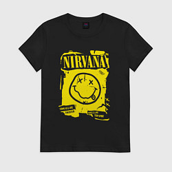 Футболка хлопковая женская Nirvana 1987, цвет: черный