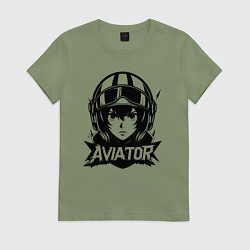 Женская футболка Аниме-авиатор