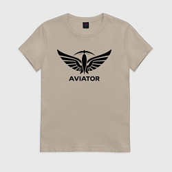 Женская футболка Авиатор крылатый логотип