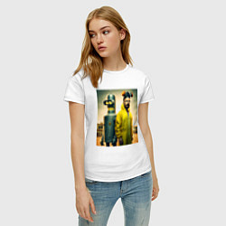 Футболка хлопковая женская Хайзенберг и Бендер пустились во все тяжкие мем, цвет: белый — фото 2