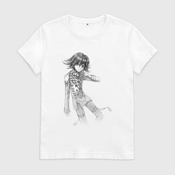 Футболка хлопковая женская Данганронпа V3 - Кокичи Ома, цвет: белый