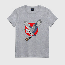 Женская футболка Цапля на закате