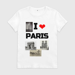 Женская футболка I love Paris