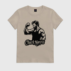 Женская футболка Мускулистый Чак Норрис