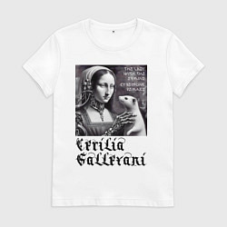 Женская футболка Cecilia Gallerani - the lady with the ermine