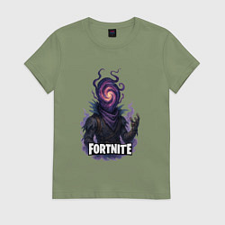 Футболка хлопковая женская Сюрреалистичный Рейвен Fortnite, цвет: авокадо