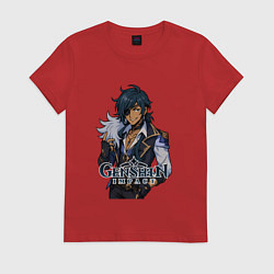 Футболка хлопковая женская Кейа Genshin Impact, цвет: красный