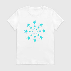 Футболка хлопковая женская Вихрь звезд, цвет: белый