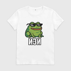 Женская футболка Изи - лягушка мем