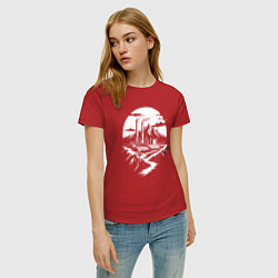 Футболка хлопковая женская Завод в горах, цвет: красный — фото 2