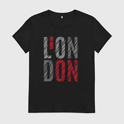 Футболка хлопковая женская Поверни на Лондон, цвет: черный
