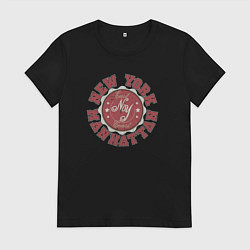 Футболка хлопковая женская New York - Manhattan, цвет: черный