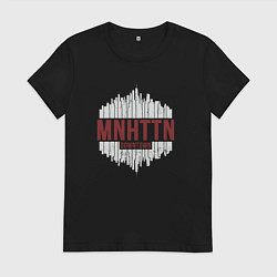 Футболка хлопковая женская Manhattan downtown, цвет: черный