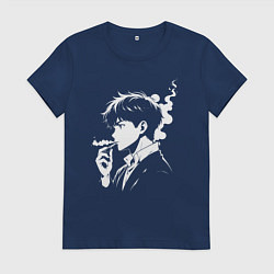Футболка хлопковая женская Вейпер аниме, цвет: тёмно-синий
