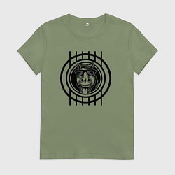 Футболка хлопковая женская Веселая лошадь года, цвет: авокадо