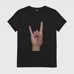 Женская футболка Жест коза правой рукой