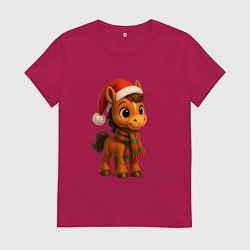 Женская футболка Новогодняя лошадка 2026