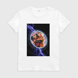 Футболка хлопковая женская Марти и Док, цвет: белый