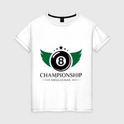 Женская футболка Billiards (8 ball league)