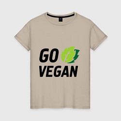 Женская футболка Go vegan