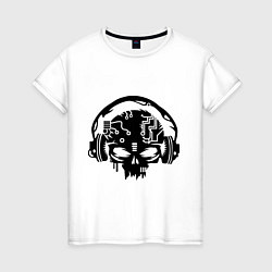 Женская футболка Электро череп