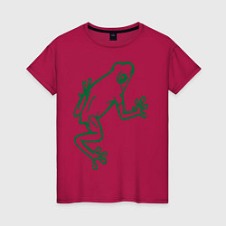 Футболка хлопковая женская Лягушка, цвет: маджента