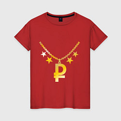 Женская футболка Золотой рубль