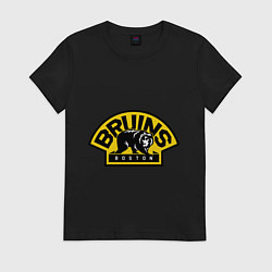 Футболка хлопковая женская HC Boston Bruins Label, цвет: черный