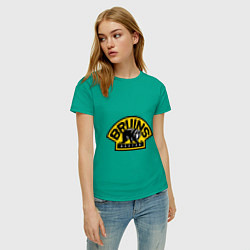 Футболка хлопковая женская HC Boston Bruins Label, цвет: зеленый — фото 2