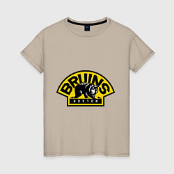 Футболка хлопковая женская HC Boston Bruins Label, цвет: миндальный