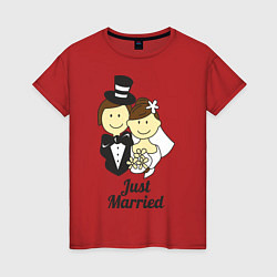 Женская футболка Just Married - Молодожены