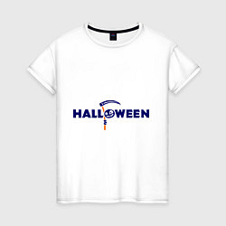 Футболка хлопковая женская Halloween (Хэллоуин), цвет: белый