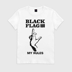 Футболка хлопковая женская Black flag, цвет: белый