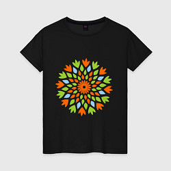 Женская футболка Цветок лотоса мозаика