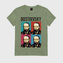 Футболка хлопковая женская Dostoevsky, цвет: авокадо