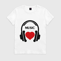 Женская футболка Люблю музыку